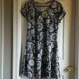 Navy Paisley Dress